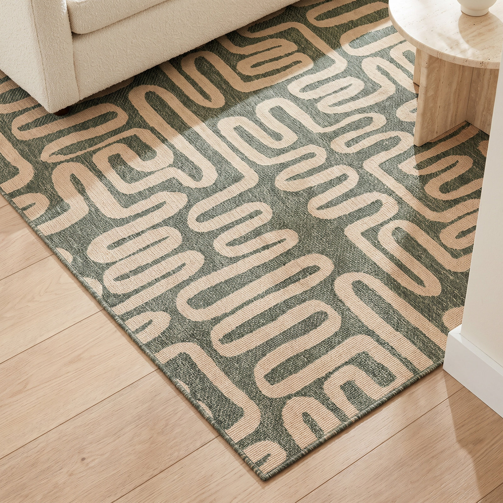 Abstract Outdoor Rug, Rectangle 9'5" x 12'