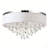 19.5" Crystal Ceiling Light, 3-Light Chandelier with White Fabric