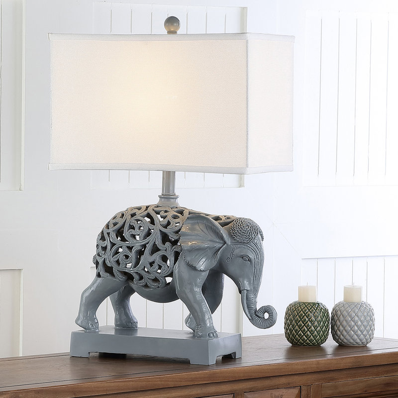 Ensemble de lampes de table grises / bleues de 25,5 po Baillargeon