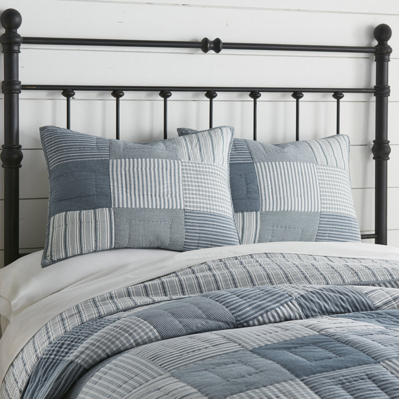 Sawyer Mill Blue Denim Cotton Patchwork Standard Sham