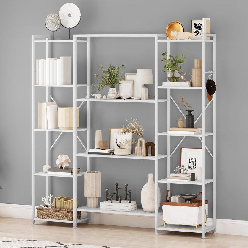 160cm W Metal Standard Bookcase, White
