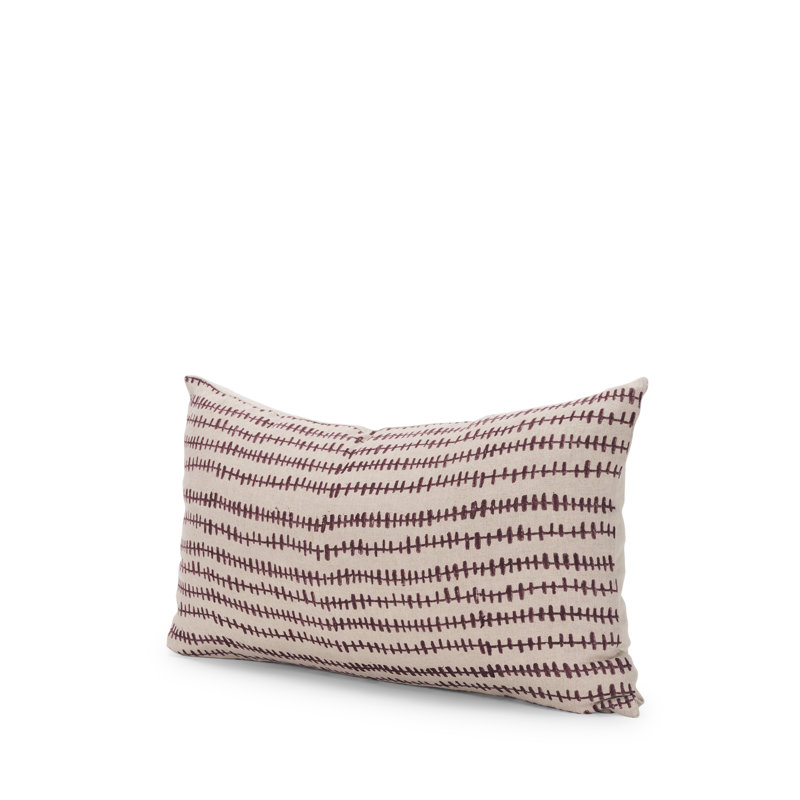 No Decorative Addition Fabric Reversible Pillow Cover, Beige/Merlot