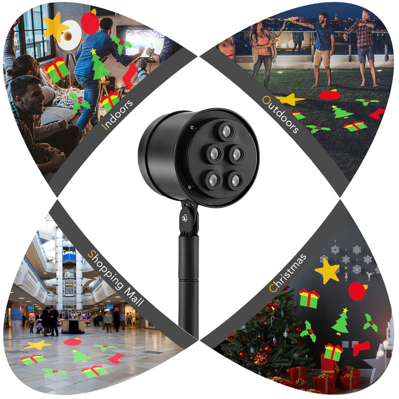 The Holiday Aisle® Christmas Projector Light Led Projection Lamp With Lawn Stake & 5 Led Lights