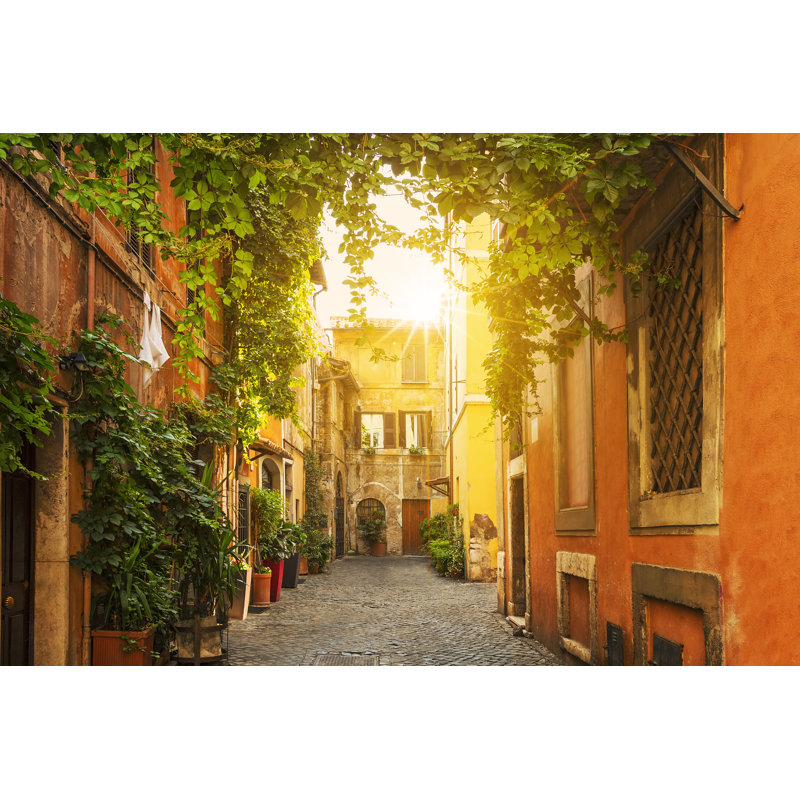 Old Street In Trastevere In Rome by Vwalakte - Wrapped Canvas Print, 61cm H x 91cm W