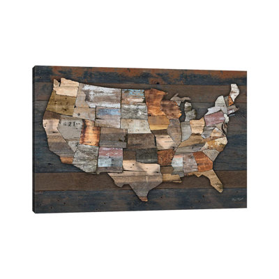 «USA States Map II» par Diego Tirigall - peinture sur toile tendue
