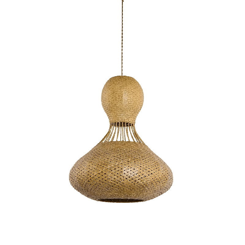Luminaire suspendu en rotin naturel 22 po Hoguet Twist, Natural, Natural