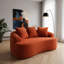 Rouge orange incurvé 65,55 po, coussins à ressorts ensachés, 3 coussins décoratifs, sièges moelleux pour chambre orange, sans assemblage, convient aux petits espaces