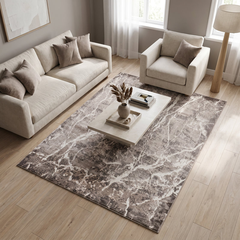 Tapis brun de la collection Studebaker, Rectangle 6 pi 9 po x 9 pi 6 po