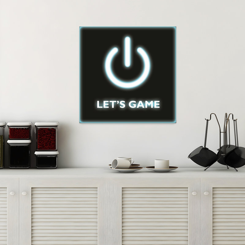 Let's Game, art contemporain abstrait, H 18 po x l 18 po