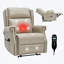 Fauteuil inclinable manuel en similicuir pour le salon avec mécanisme de mouvement robuste, 8 nœuds vibrants et 3 modes de massage.