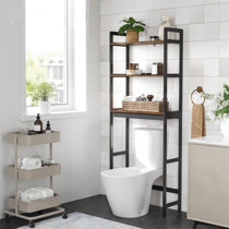 17 Stories Metal Wall Mounted Bathroom Storage Furniture Set Metal in  Black, … in 2023