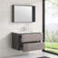 Ensemble de meuble-lavabo mural simple 36 po avec miroir Aldwych