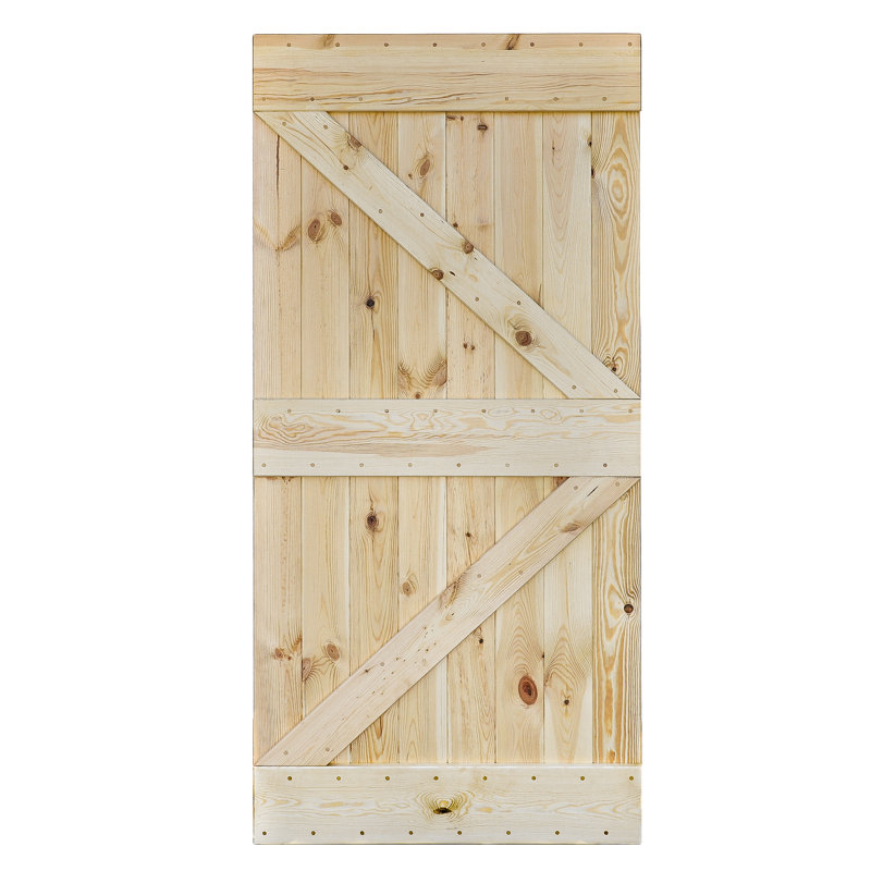 Russellton Solid Pine Sliding Door, Natural