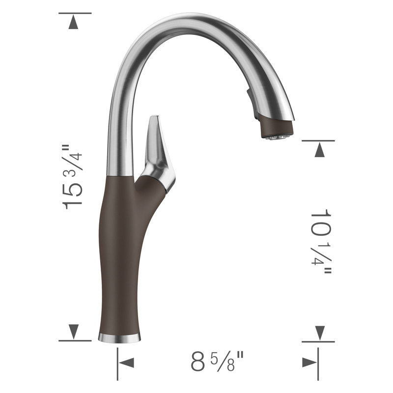 Robinet de cuisine à double jet Artona, Café, 1,5 gallons par minute