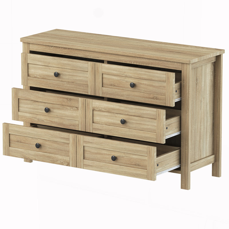 Ensemble de chambre à coucher 3 pièces avec lit plateforme, Naturel
