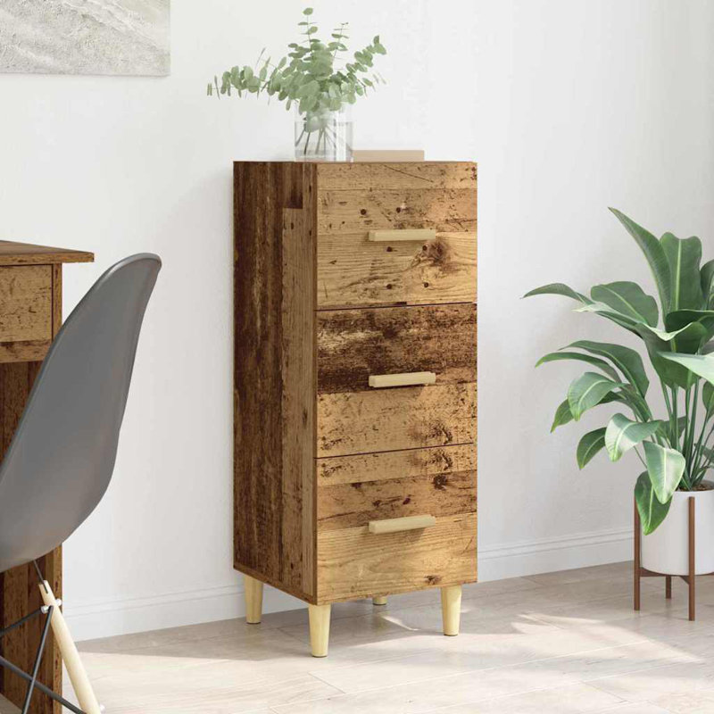 Sideboard Engineered Wood Side Cabinet Home Organiser, Old Wood