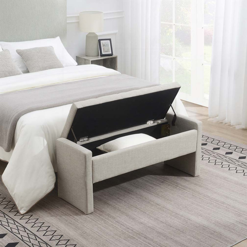Modern Bed End Bench with Storage,Upholstered Large Foot Rest Stool, Comfy Window Vanity Bench for Living Room,Bedroom,Dorm,Coffee Table,Linen