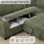 Canapé-lit modulaire convertible de 81 po avec lit escamotable de 81 po, canapé en velours côtelé modulaire en L moderne à 5 places avec méridienne de rangement et chargement USB pour le salon et l’appartement-14744834