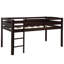 Lit mezzanine pratique en bois avec échelle, idéal pour les espaces restreints, offrant des aires de repos et de jeu confortables pour les familles-1278657036