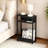 Narrow Side Table, 3-Tier Slim End Table with Storage Shelf, Modern Sofa Thin Side Tables for Narrow and Small Spaces, Skinny Bedside Tables Nightstand with Magazine Rack Space Saving Brown-121350151
