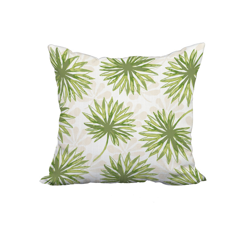Housse de coussin en coton Floral, 20 po x 20 po, Vert
