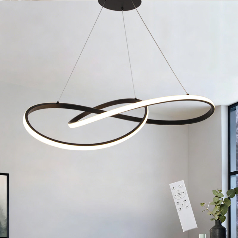 Modern Led Pedant Light Linear Pedant Lighting With Remote Chandelier for Bedroom Living Room