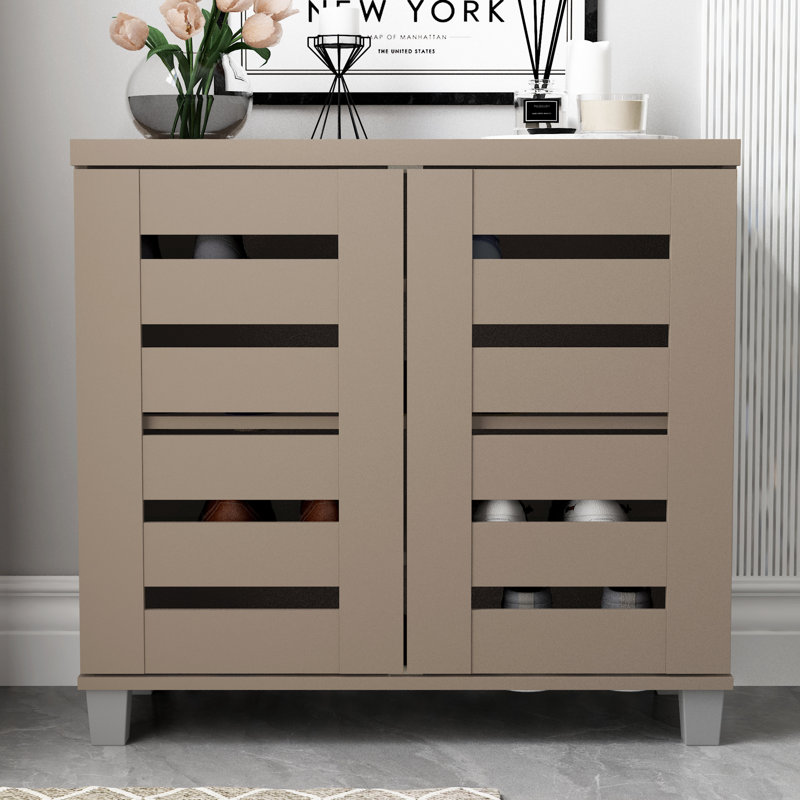 Armoire de rangement pour chaussures Millan, 12 paires, Taupe chaleureux
