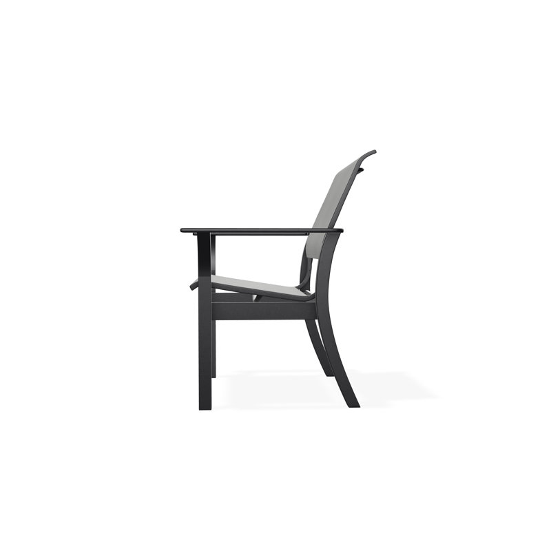 Leeward Outdoor Dining Chair, Alloy Sunbrella®, Black