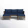 Aubre 3-Piece Outdoor Conversation Set with Sofa and Ottomans