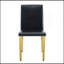 Quatre chaises de salle à manger en polyuréthane noir, pieds en métal doré. Simple et polyvalent, confortable et accompagné. Des chaises de salle à manger exquises et polyvalentes offrent une nouvelle expérience confortable. (Ensemble de 4)-1478520821-1478520822