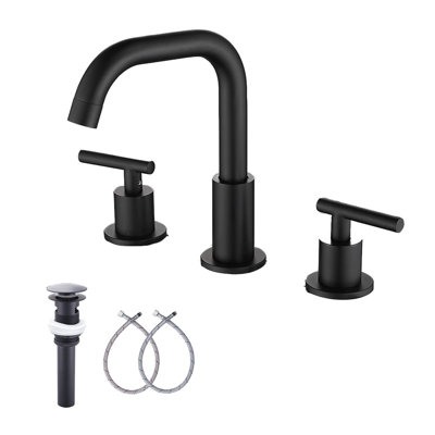 Widespread 2-handle Bathroom Faucet with Drain Assembly