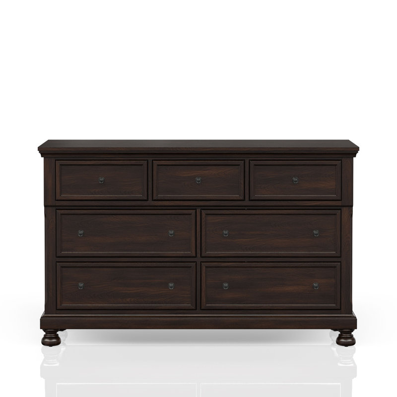 Commode sept tiroirs cerisier foncé