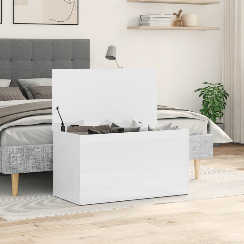 Giule Storage Chest 42x46 cm Engineered Wood, Concrete Grey, 46cm H x 84cm W x 42cm D