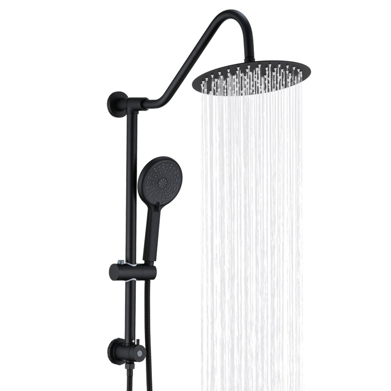 Shower Head With 10" Rain And Handheld - Matte Black Muscular Discomfort Wall Mounted Decor Complementary