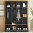 Farmhouse Hall Tree with 8 Hooks, Practical Entryway Bench with Open Compartments, 76.7"H Modern 3-in-1 Wooden Style Coat and Shoe Rack for Mudroom, Living Room-129768518