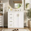 Ensemble de meuble-lavabo 30 po avec lavabo en céramique, armoire de rangement en bois massif, ensemble de meuble-lavabo autoportant avec 3 tiroirs et portes à fermeture douce-126278390