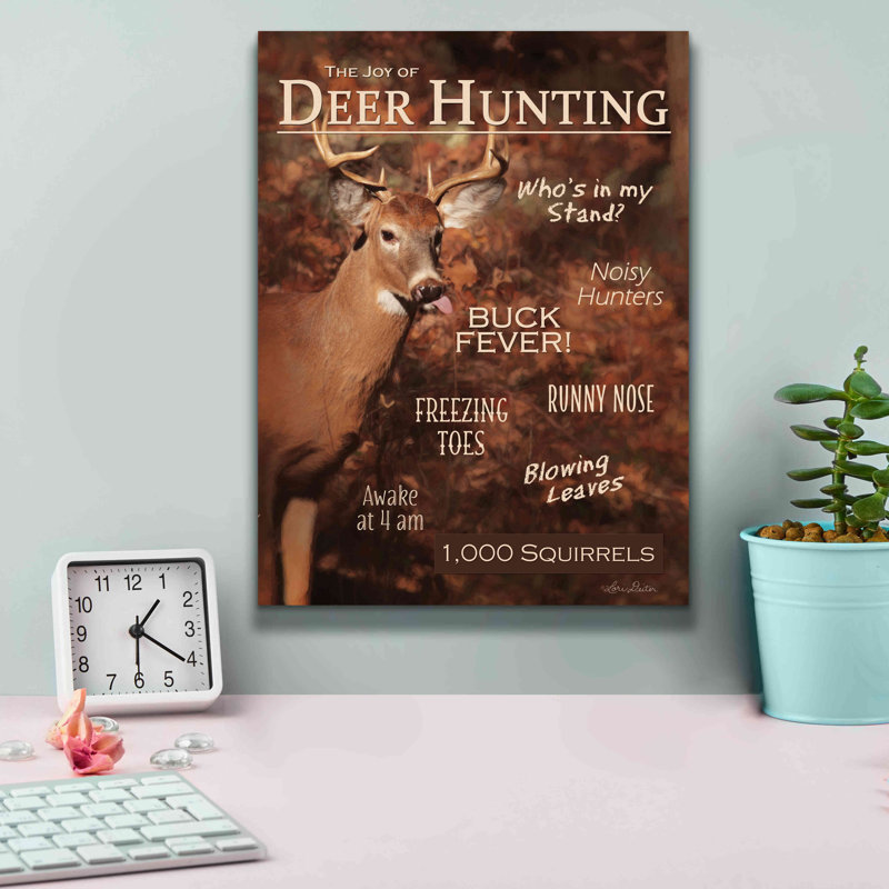 «Joy Of Hunting On Canvas» par Lori Deiter, art textuel, H 16 po x l 12 po x P 0,75 po