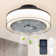 16 In.Smoky Gray Flush Mount Ceiling Fan With Dimmable LED Light  And Remote