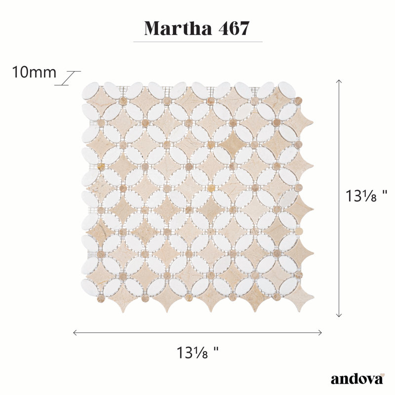 Martha Natural Stone Marble Look Mosaic Wall & Floor Tile, Galley