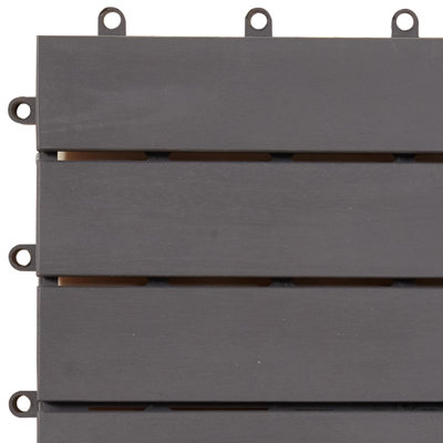 Carreau de terrasse vidaXL 30 pièces gris 11,81 po x 11,81 po en bois d'acacia