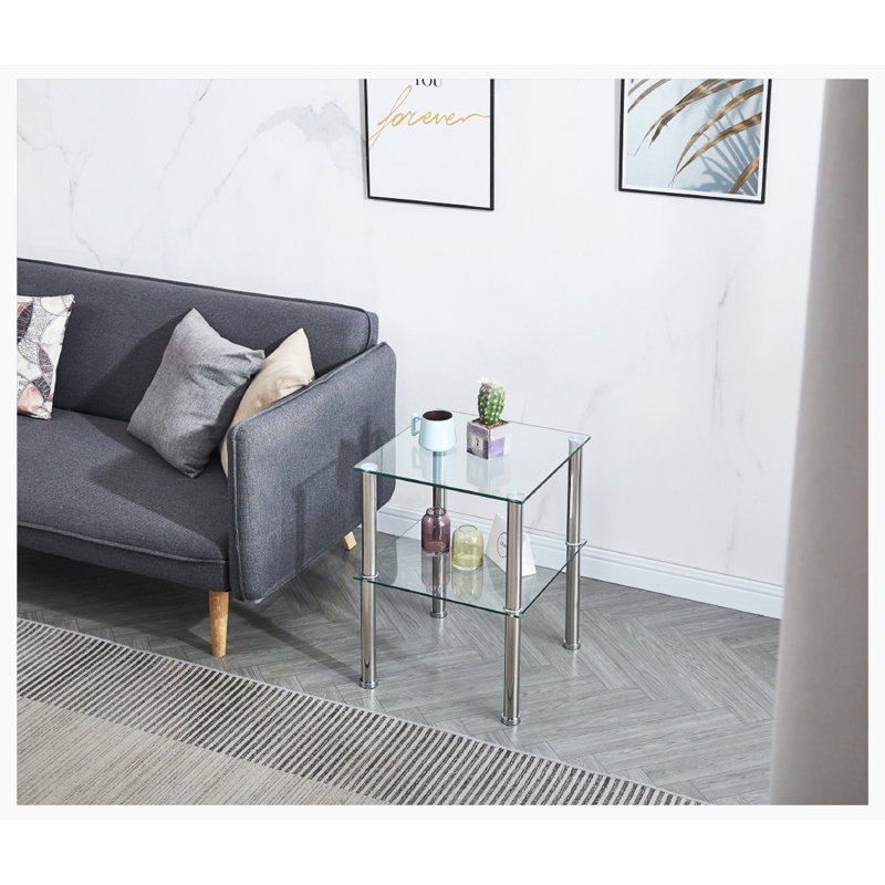Yorgen Glass Top End Table Set