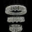 Lustre halo DEL moderne à 4 niveaux en cristal de plomb et chrome 30%