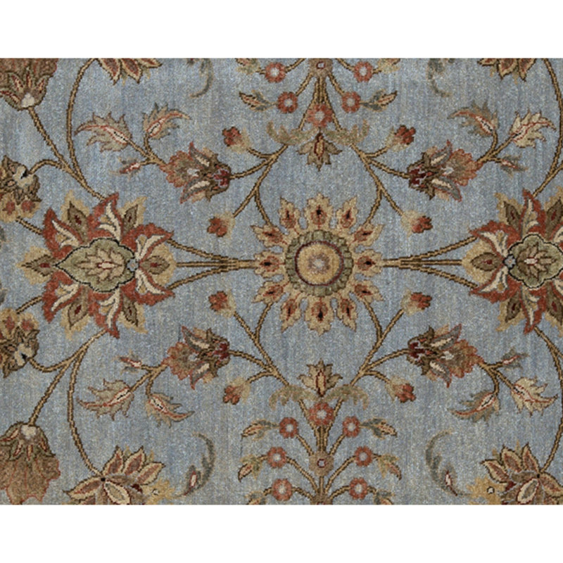 High-Quality Hand-Knotted Light Blue And Ivory Area Rug