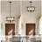 4 - Light Modern Shaded Drum Chandelier With Texture Glass, Adjustable Height Pendant Light For Dining Room, Living Room, Foyer