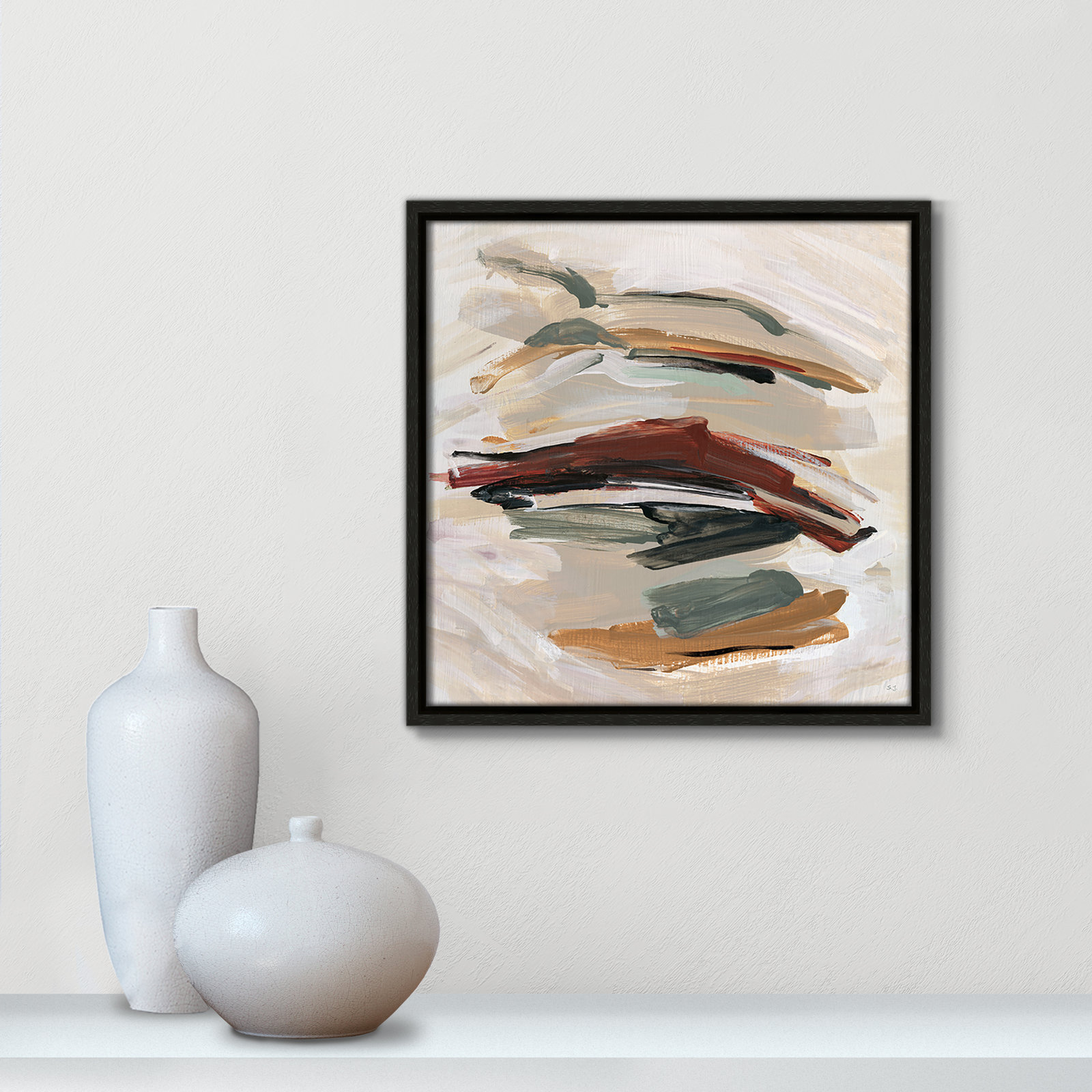 Carmina "Spring Shadows" Painting by Susan Jill, 13.5" H x 13.5" W, Espresso 