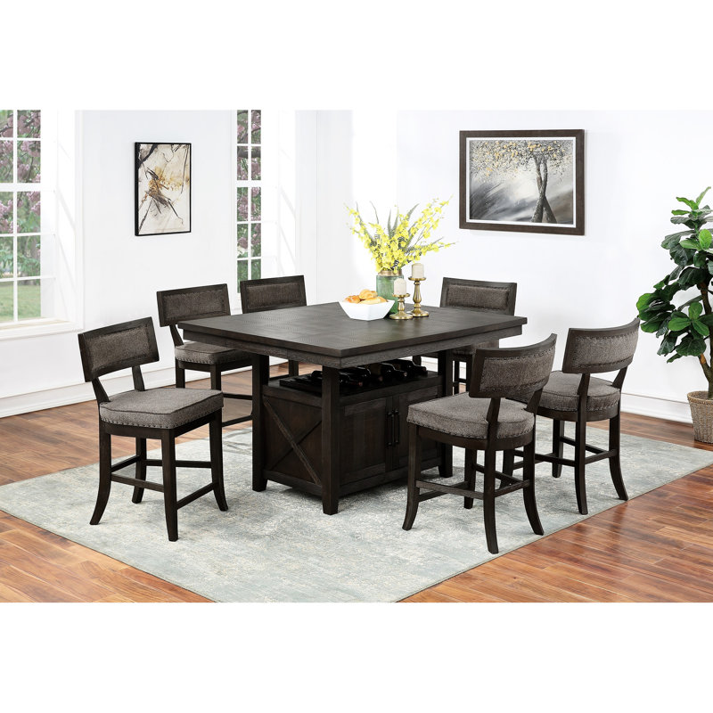 Table à hauteur de comptoir avec aspect rustique et surface de rangement papillon