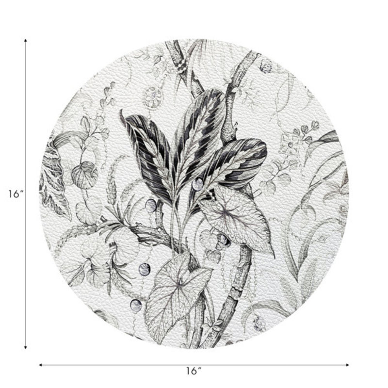 Amazonia Pebble 16" Vinyl Placemat, Dovecote Black White