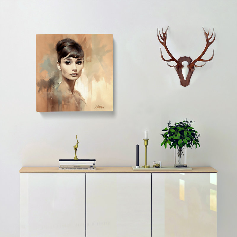 Audrey Hepburn Conceptual Art - Wrapped Canvas - Framed Print, 50cm H x 50cm W x 3cm D