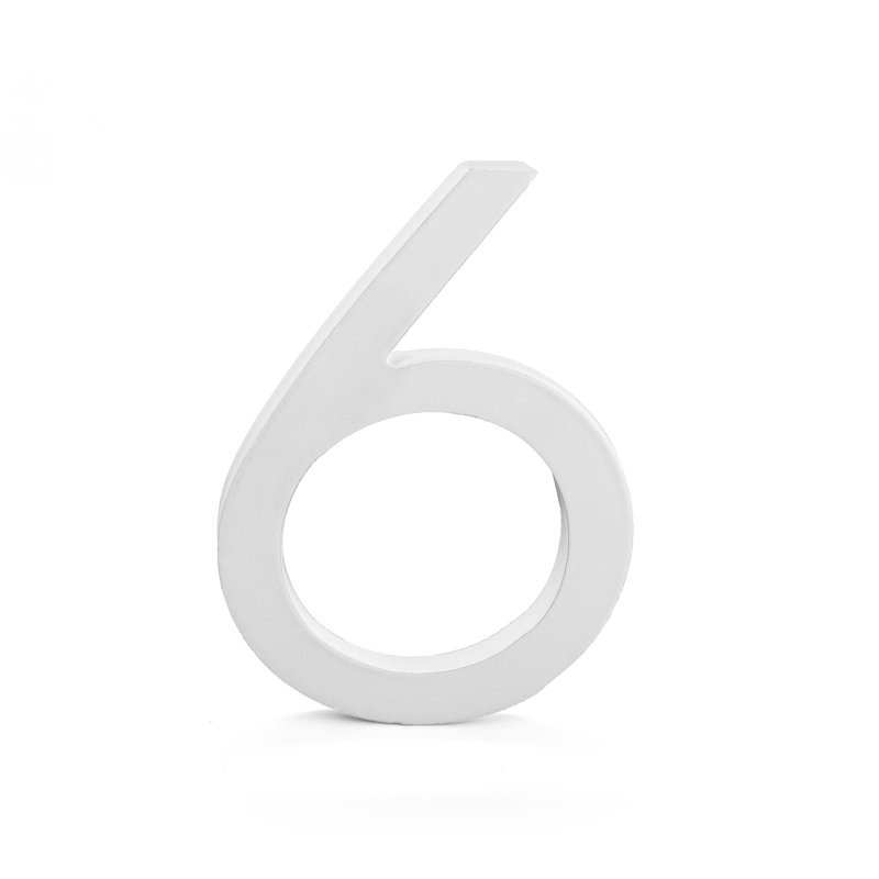 10'' H Metal House Number, 6, Satin Nickel/Hunter Green