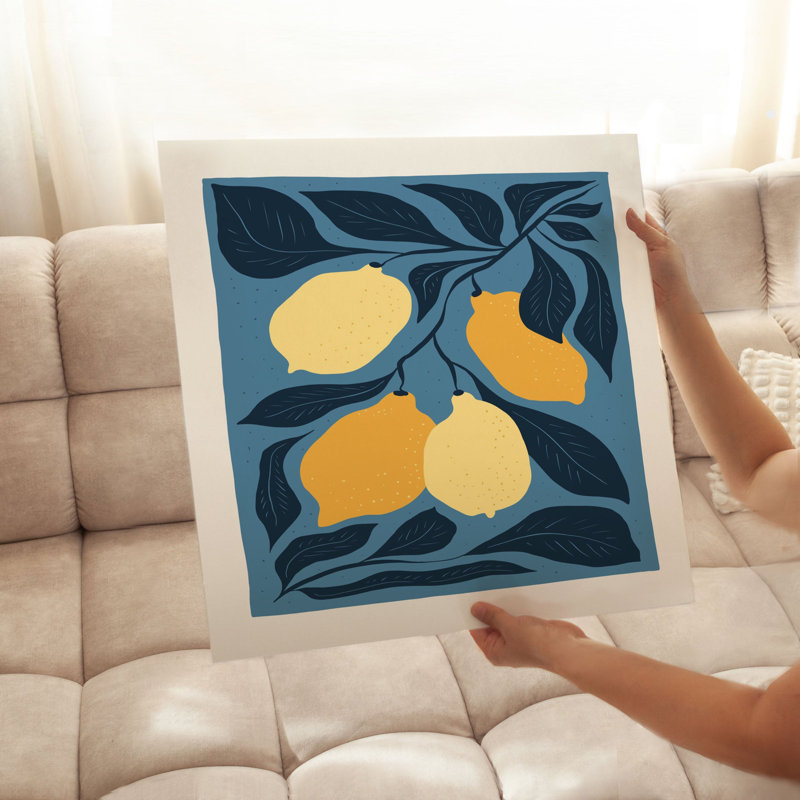 «Food and Kitchen Des Citrons», reproduction d'art moderne sans cadre, H 14 po x l 14 po